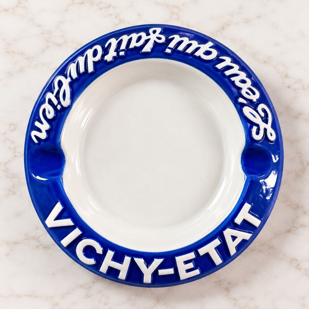 Vintage Vichy Etat Ashtray L'Eau Qui Fait Du Bien French Advertising 5.5"
